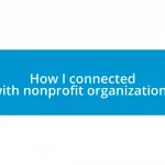 How I connected with nonprofit organizations