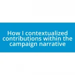 How I contextualized contributions within the campaign narrative