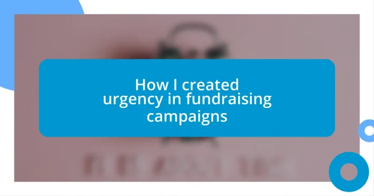 How I created urgency in fundraising campaigns