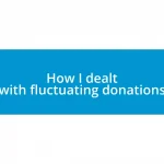 How I dealt with fluctuating donations