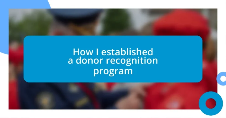 How I established a donor recognition program