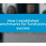 How I established benchmarks for fundraising success