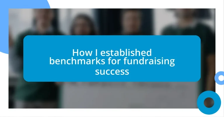 How I established benchmarks for fundraising success