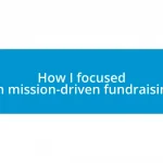 How I focused on mission-driven fundraising