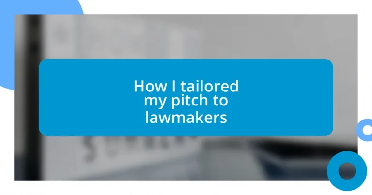 How I tailored my pitch to lawmakers